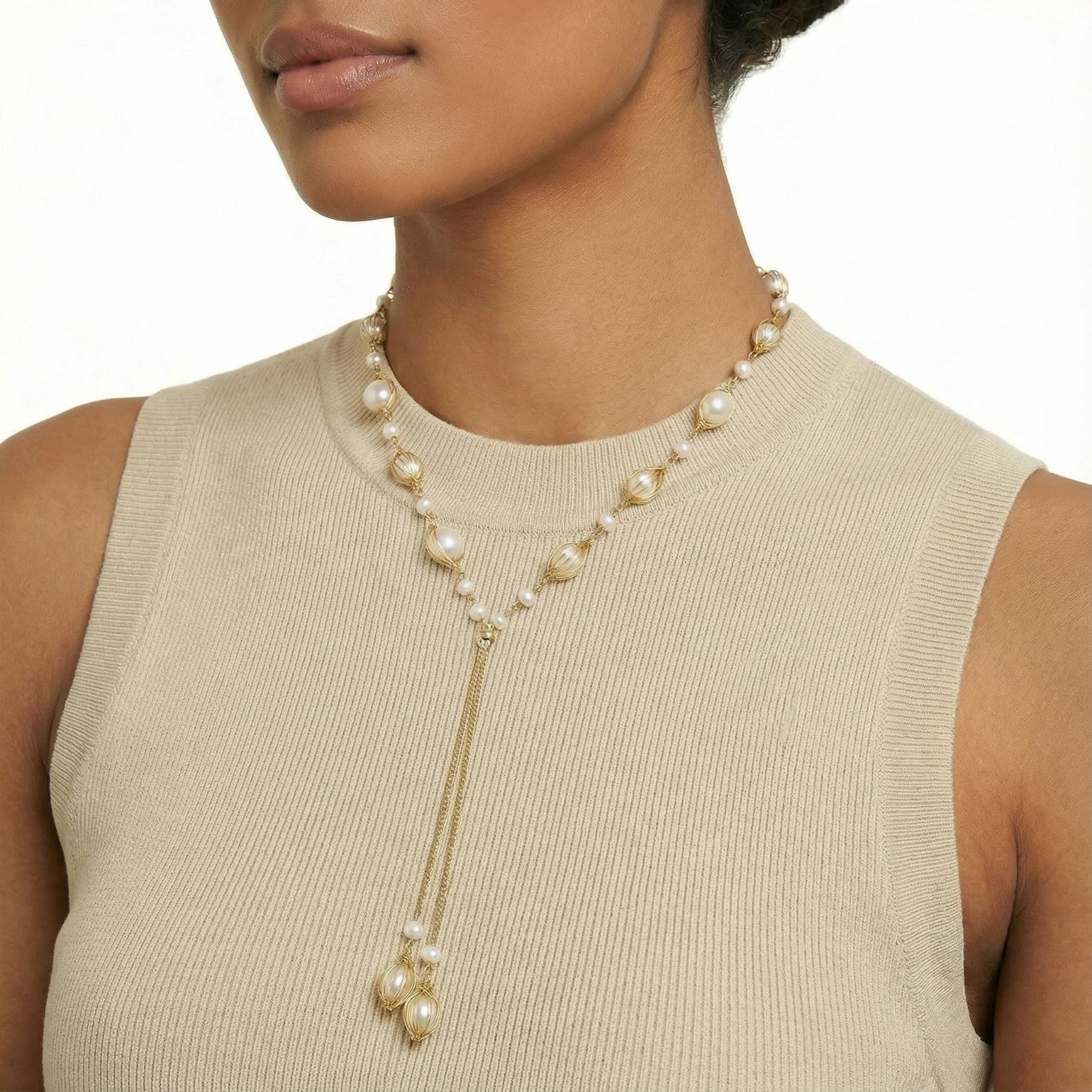 Golden Pearl Lariat - Image 2