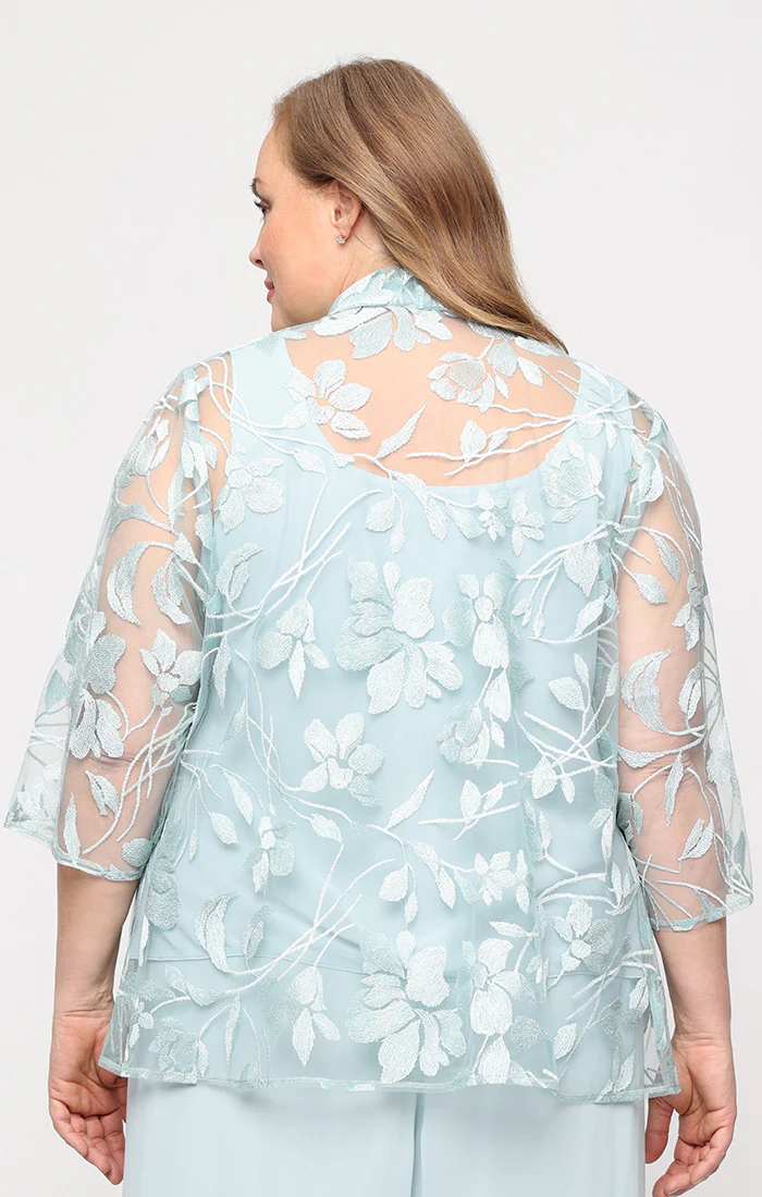 Plus - 3/4 Sleeve Twinset with Illusion Jacket - Image 3