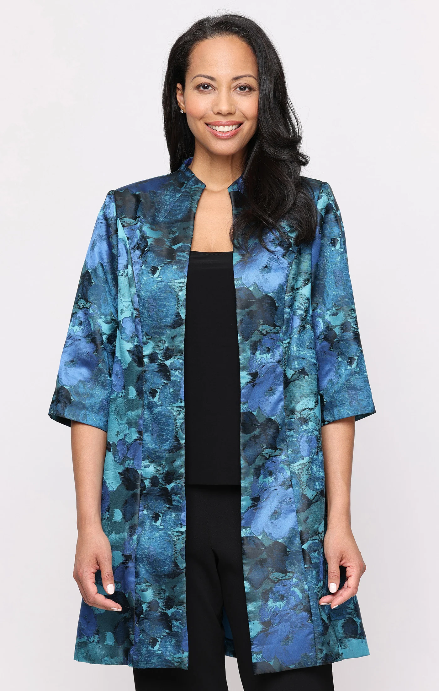 3/4 Sleeve Jacquard Elongated Twinset