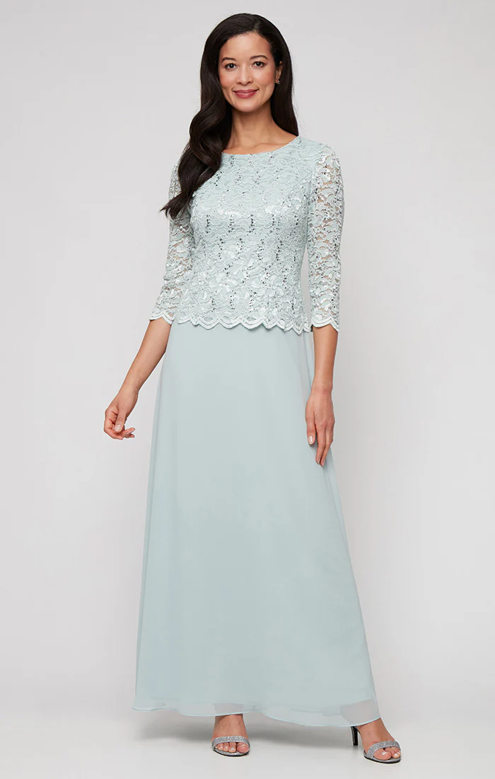 Harriet Sequin Lace & Chiffon Dress - Image 4