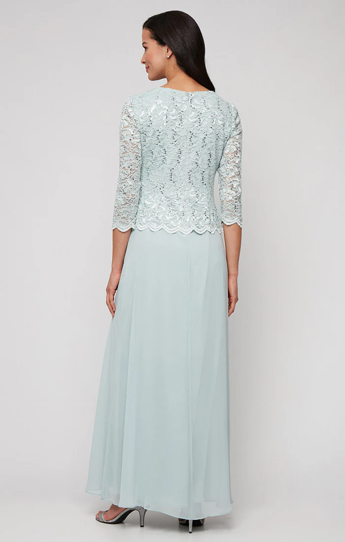 Harriet Sequin Lace & Chiffon Dress - Image 6