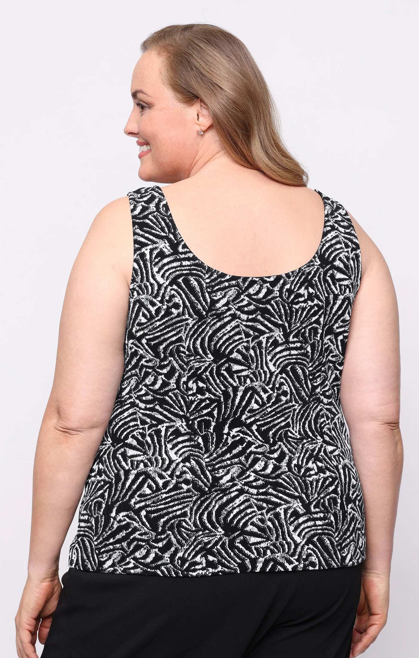 Plus 3/4 Sleeve Printed Glitter Twinset - Image 4