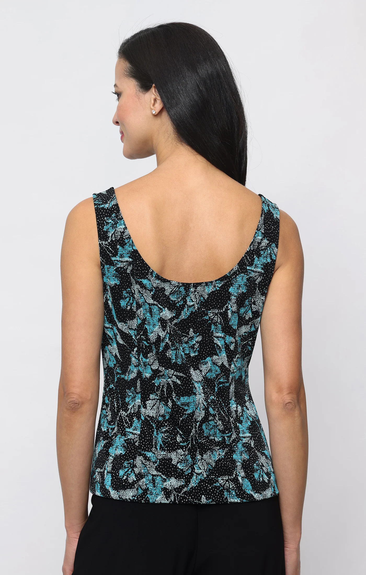 Plus Printed Glitter Knit Twinset With Mandarin Neck - Image 4