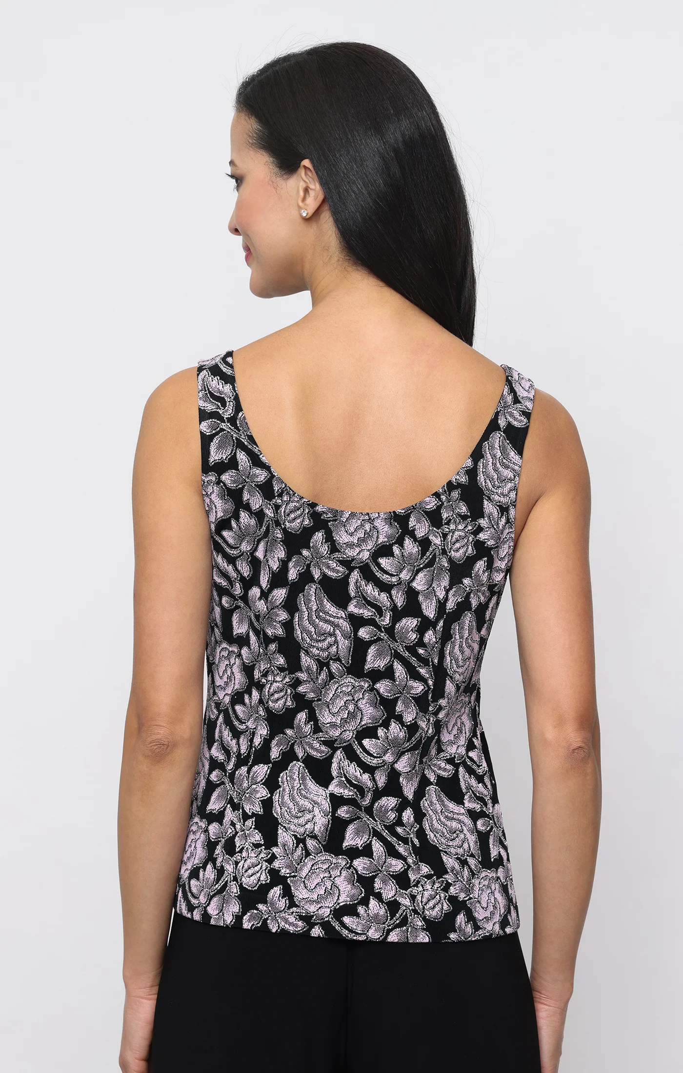 3/4 Sleeve Printed Glitter Knit Twinset - Image 4