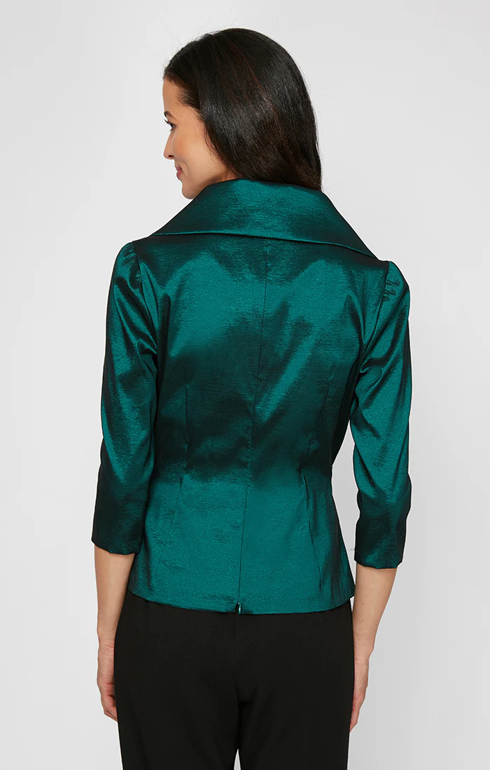 3/4 Sleeve Surplice Blouse with Tie Waist Detail - Image 2