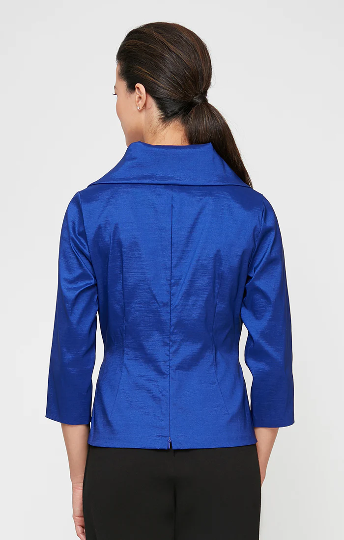 3/4 Sleeve Surplice Blouse with Tie Waist Detail - Image 4