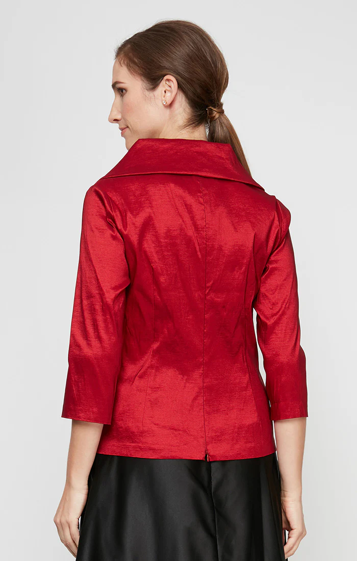 3/4 Sleeve Surplice Blouse with Tie Waist Detail - Image 6