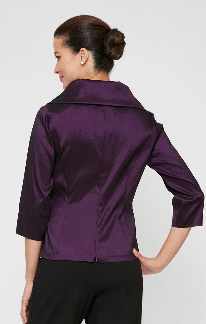 3/4 Sleeve Surplice Blouse with Tie Waist Detail - Image 8