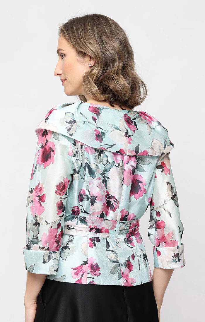 Petite - Portrait Collar 3/4 Sleeve Blouse - Image 2