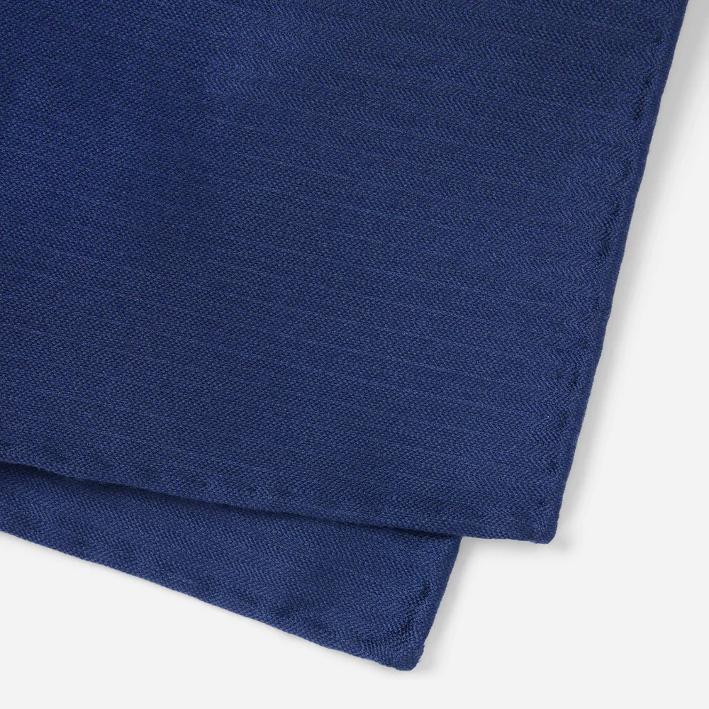 Astute Solid Navy Pocket Square - Image 3