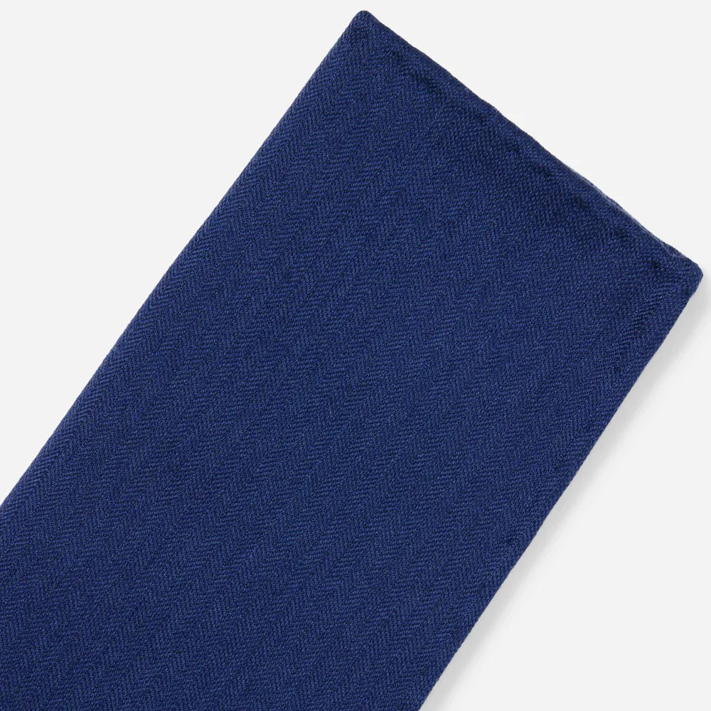 Astute Solid Navy Pocket Square - Image 4