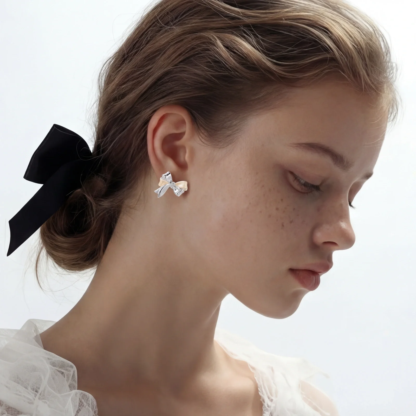 Pearl Bow Studs - Image 2