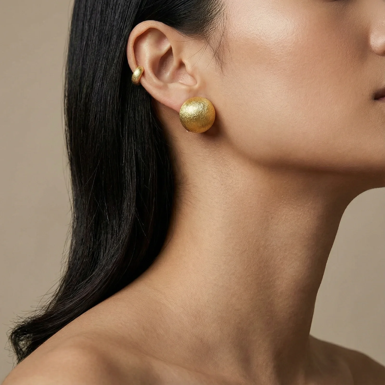 Brushed Gold Dome Clips - Image 2