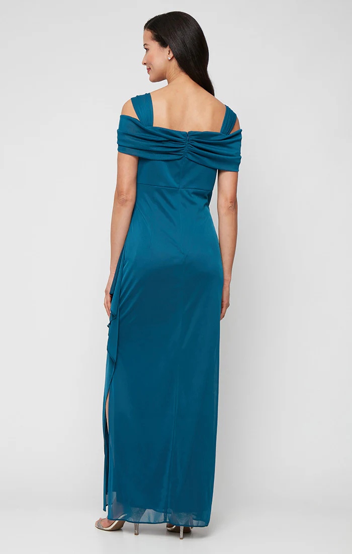 Lindsay Cold Shoulder Mesh Gown - Image 3