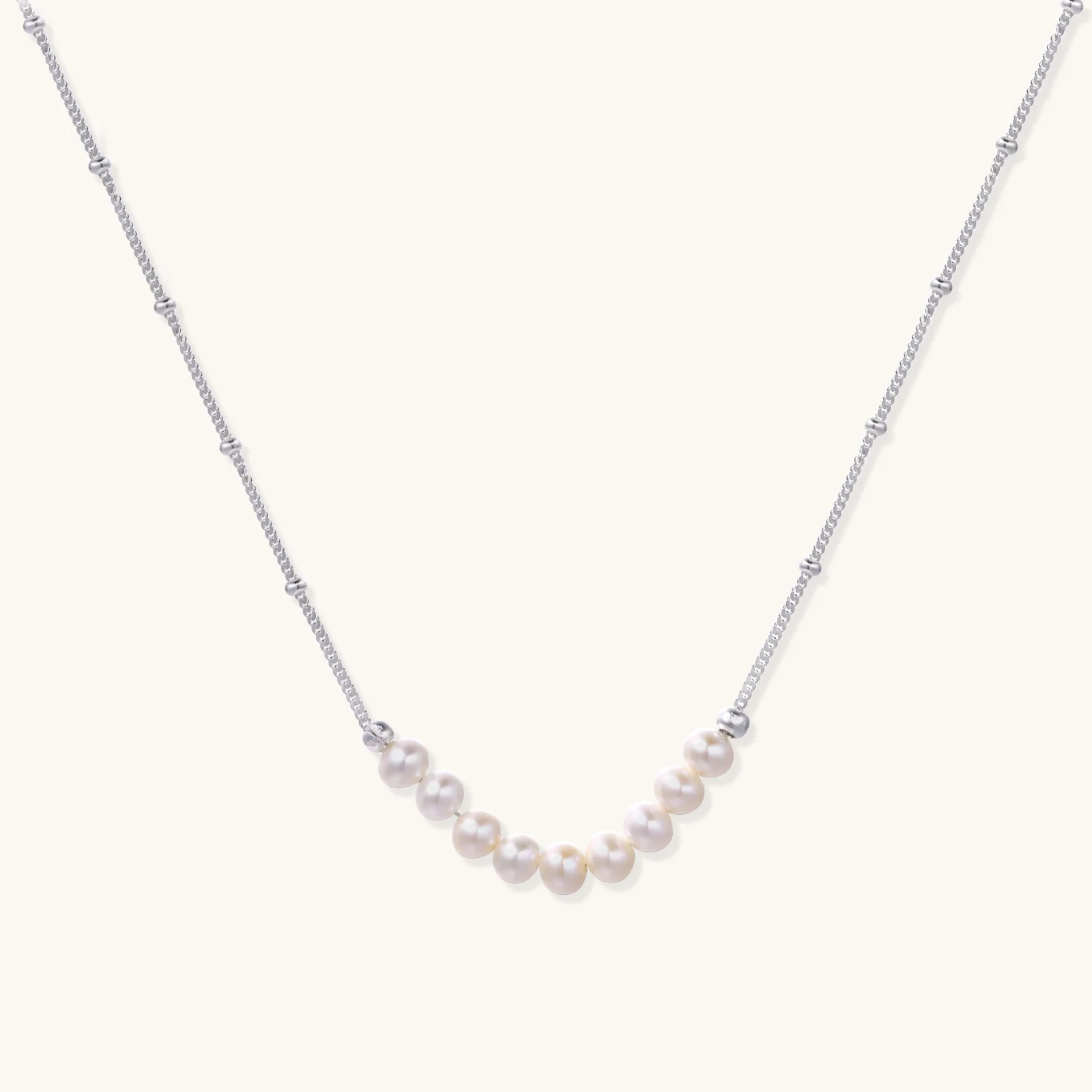 Luna Pearl Arc Necklace