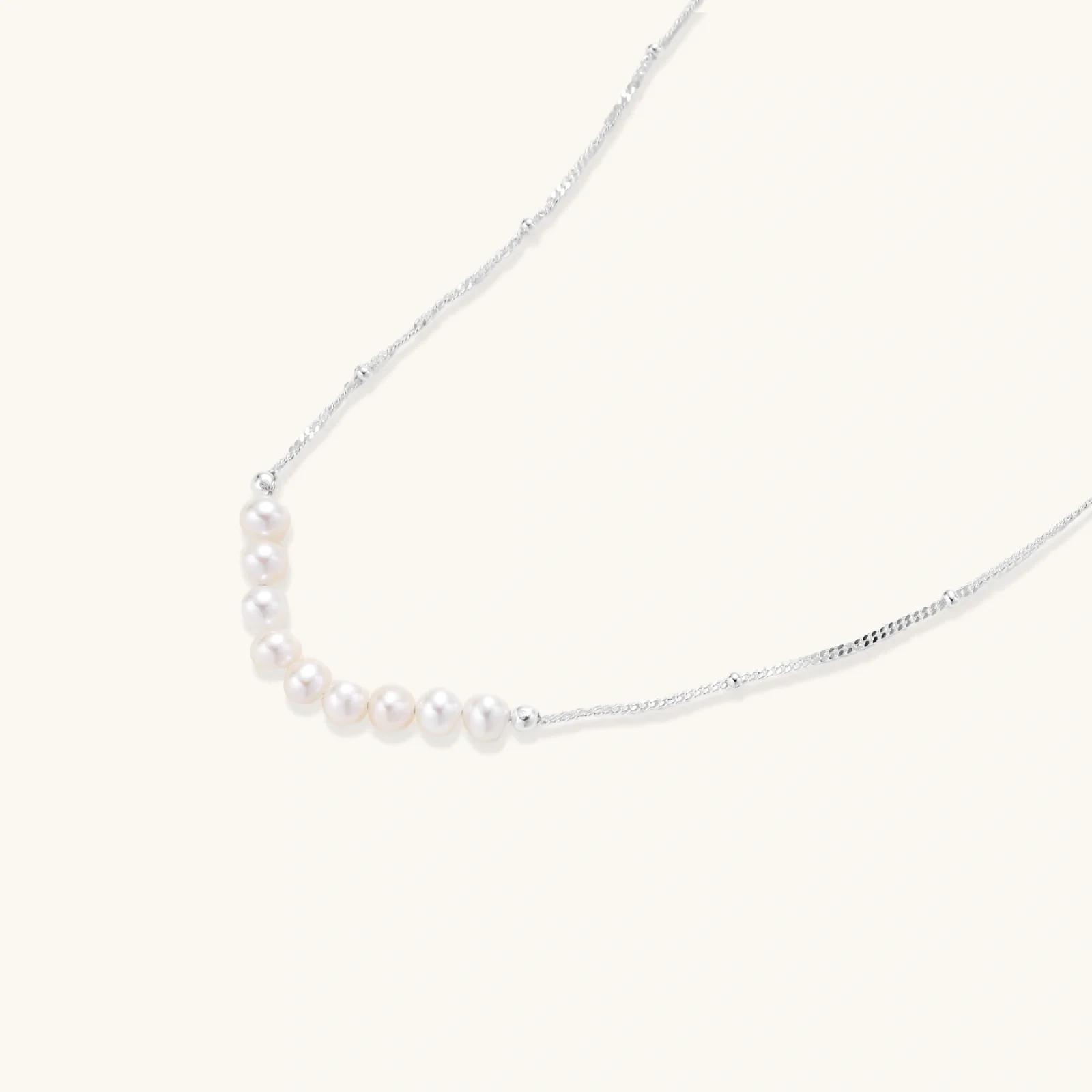 Luna Pearl Arc Necklace - Image 3
