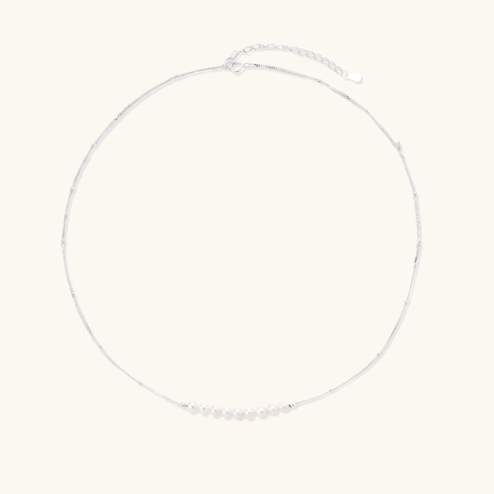 Luna Pearl Arc Necklace - Image 4