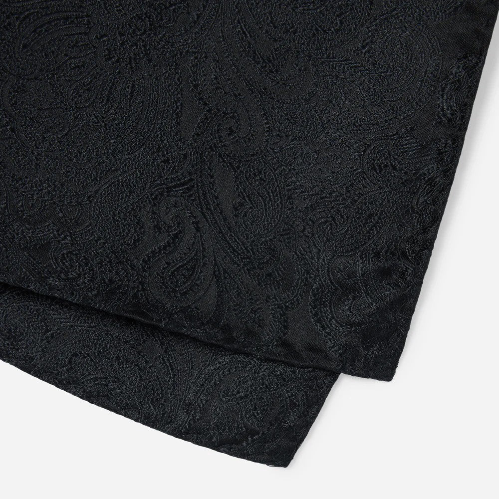 Designer Paisley Black Pocket Square - Image 3