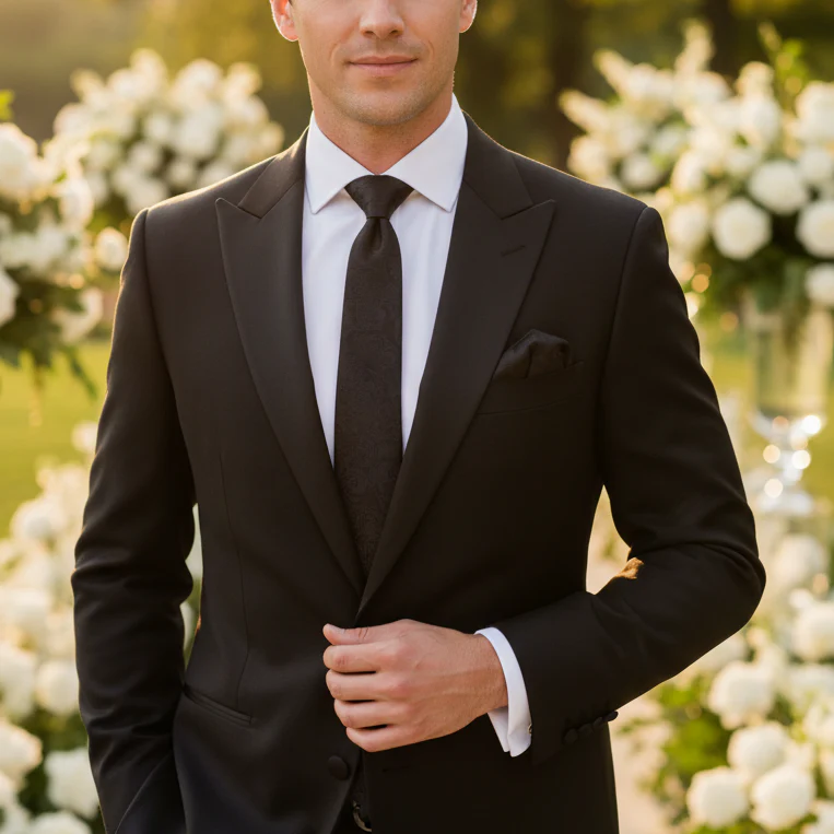 Designer Paisley Black Tie - Image 4