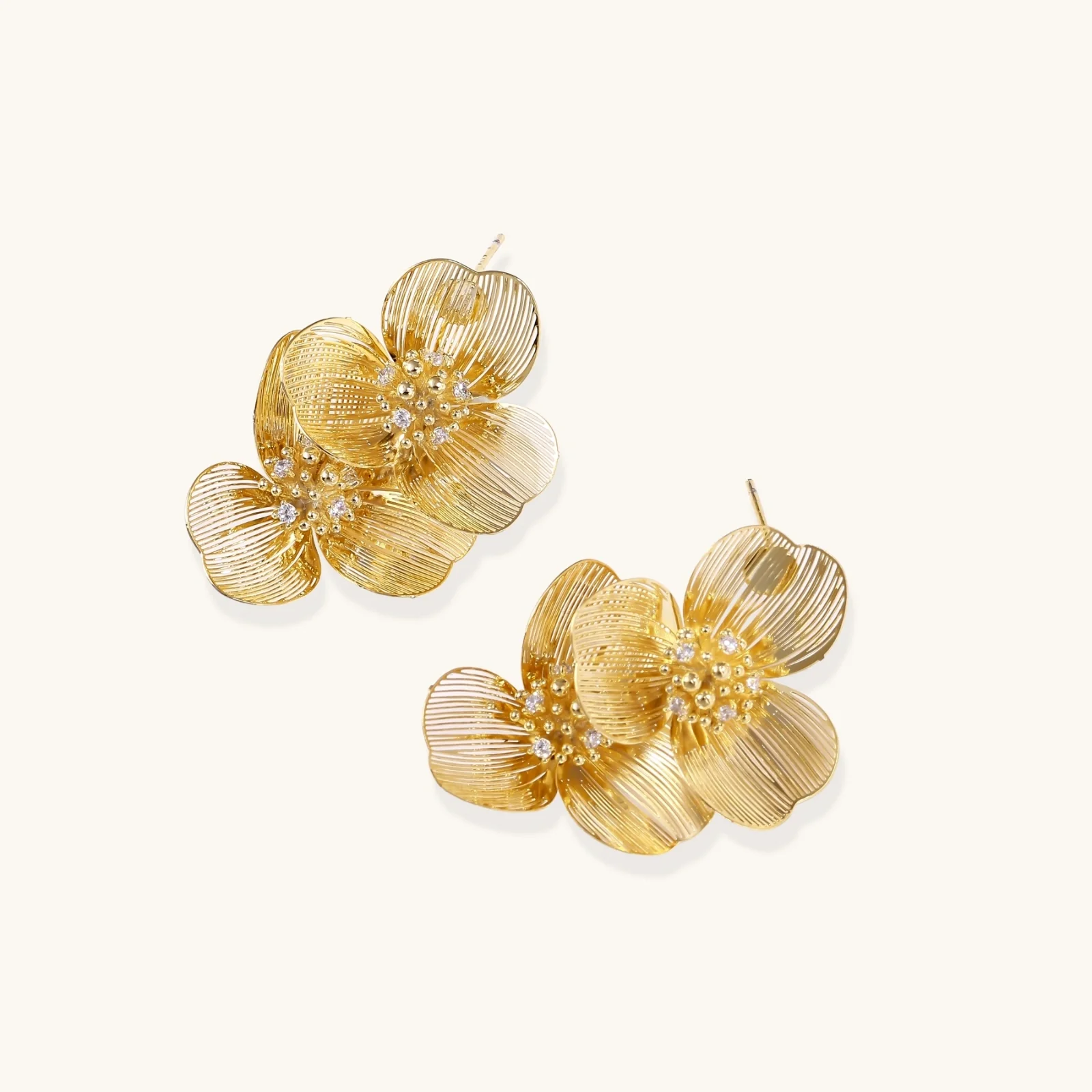 Golden Bloom Double Earrings - Image 4