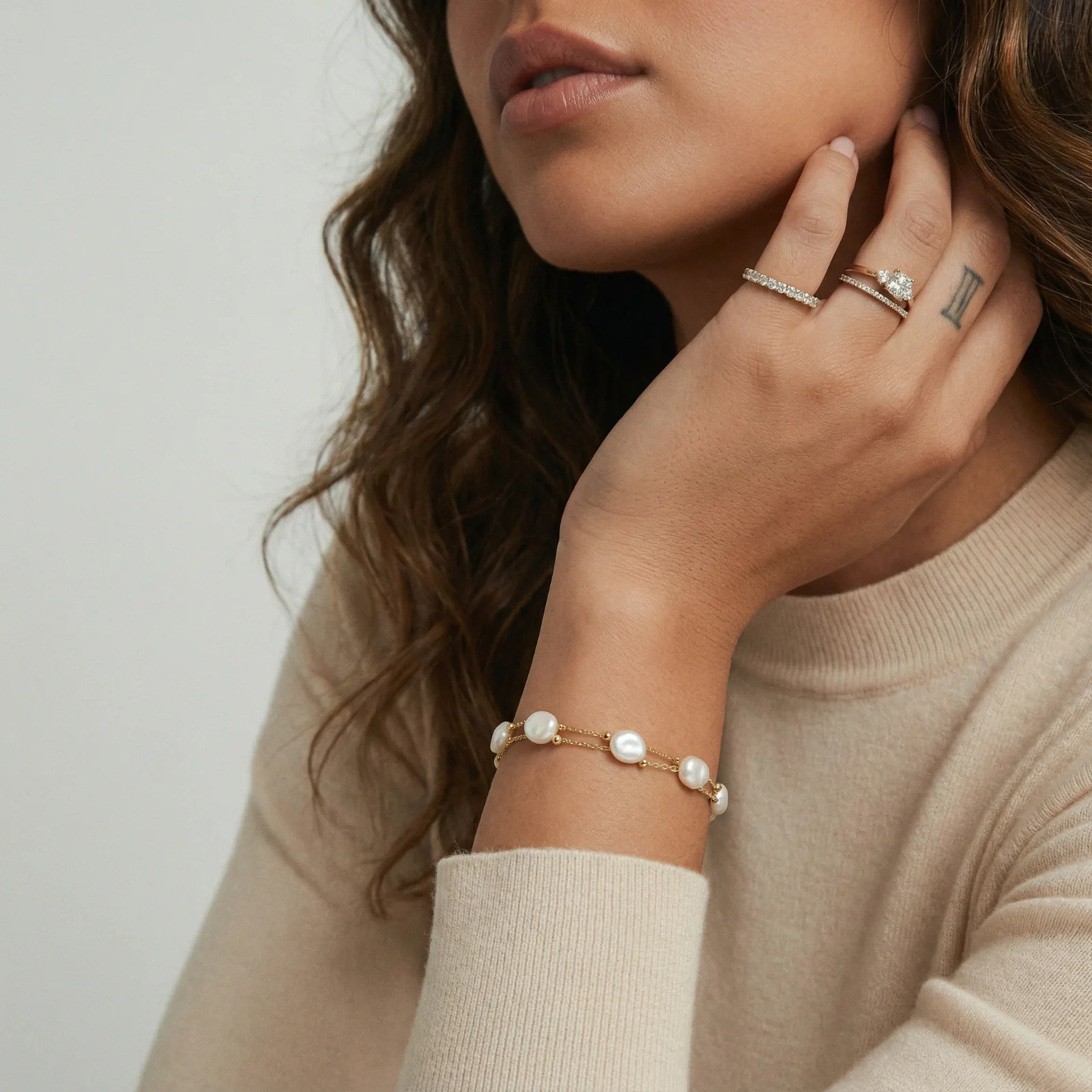 Baroque Pearl Layered Bracelet - Image 2