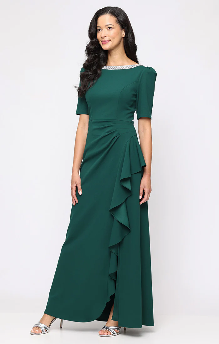 Ashley Stretch Crepe Elbow Sleeve Dress - Image 4
