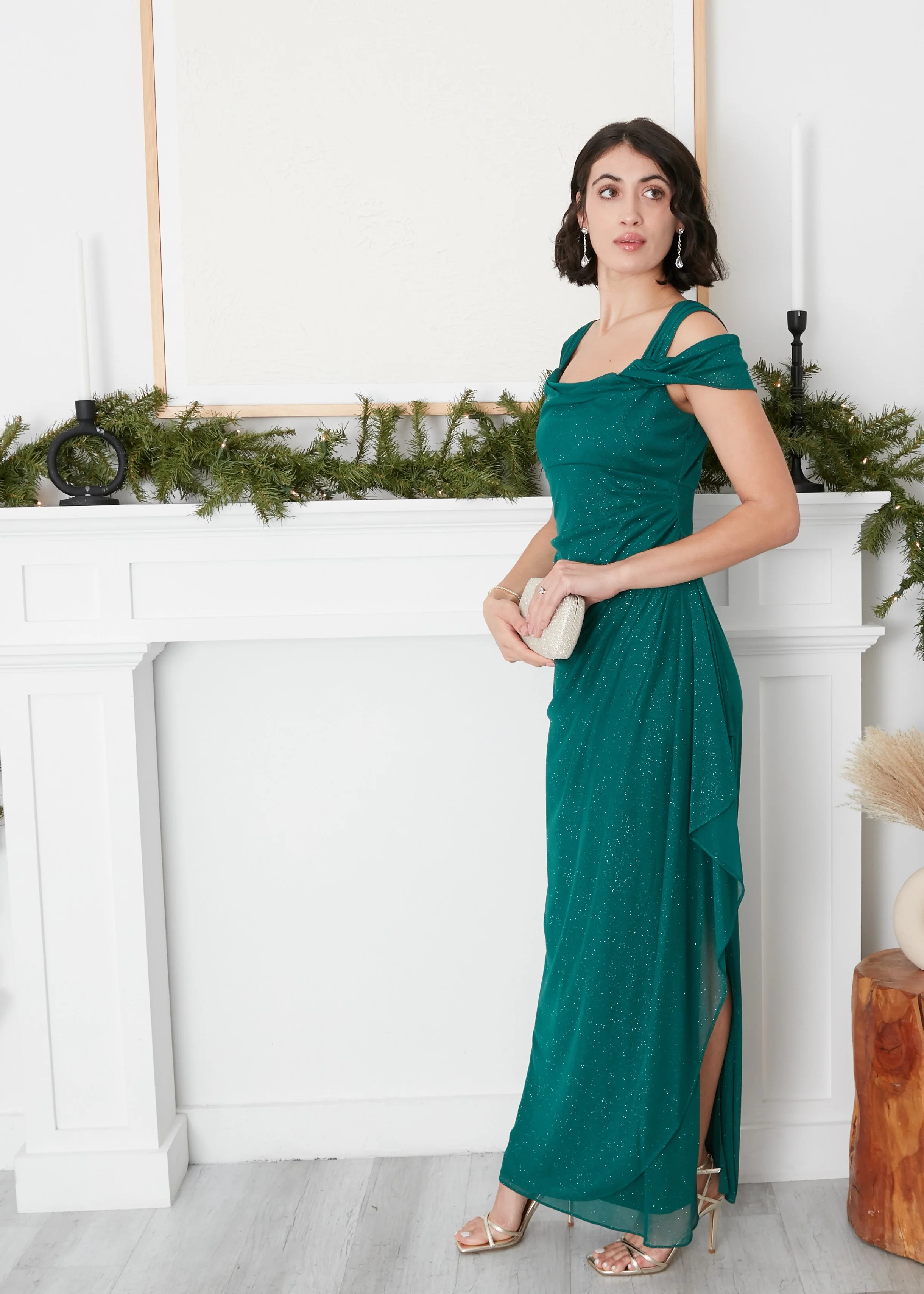 Hannah Glitter Mesh Gown - Image 15
