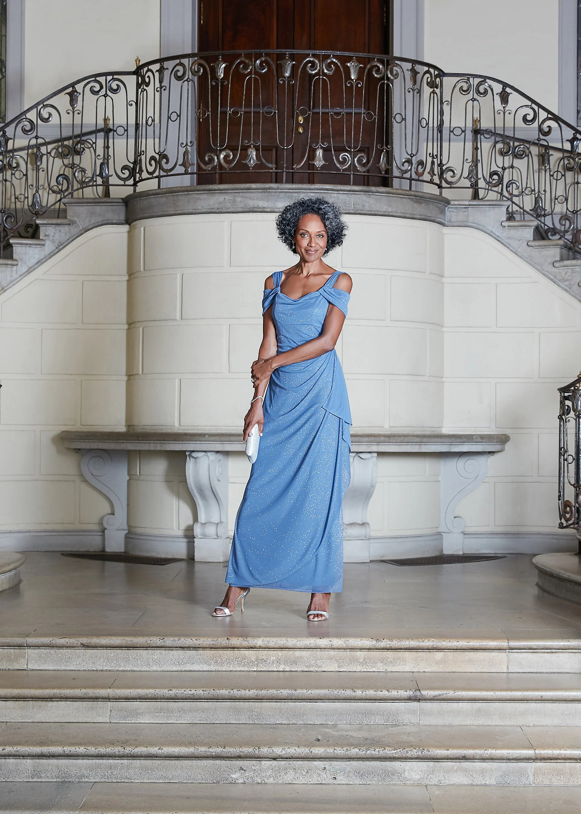Hannah Glitter Mesh Gown - Image 19