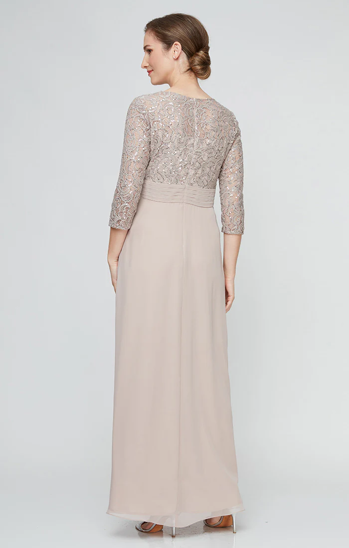 Regular - A-Line Sequin Lace Empire Waist Dress - Image 2