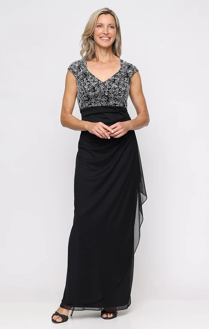 Regular - Empire Waist Dress with Corded Lace Bodice Detail