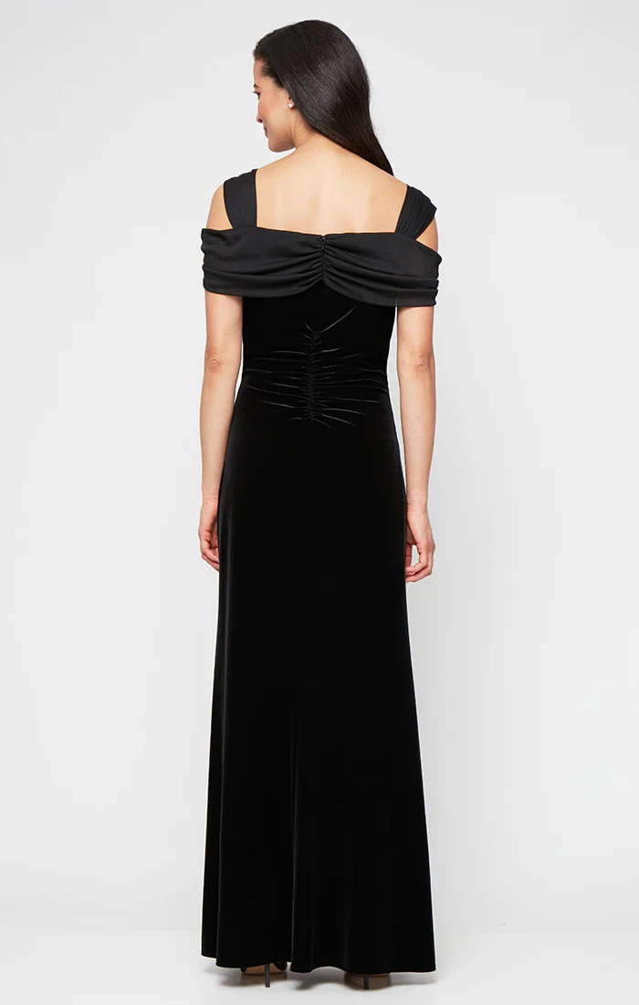 Petite Jasmine Stretch Velvet Slit Dress - Image 3