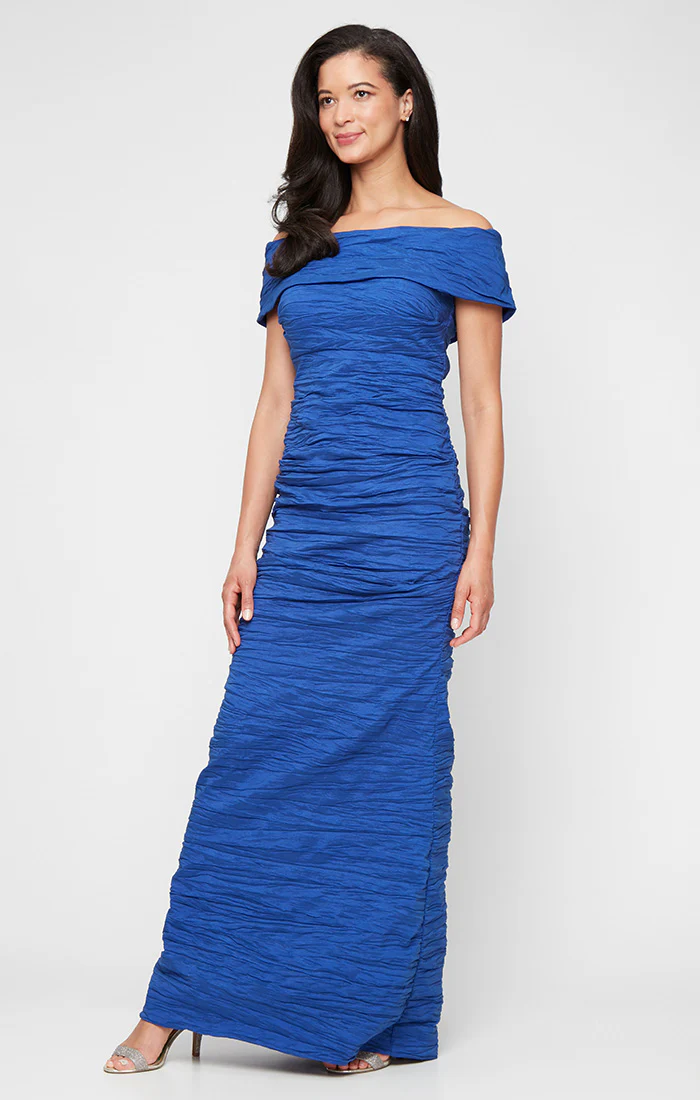 Crinkle Stretch Taffeta Off-the-Shoulder Gown - Image 3