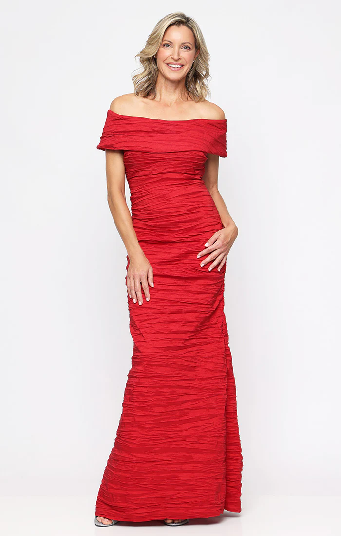 Crinkle Stretch Taffeta Off-the-Shoulder Gown - Image 6