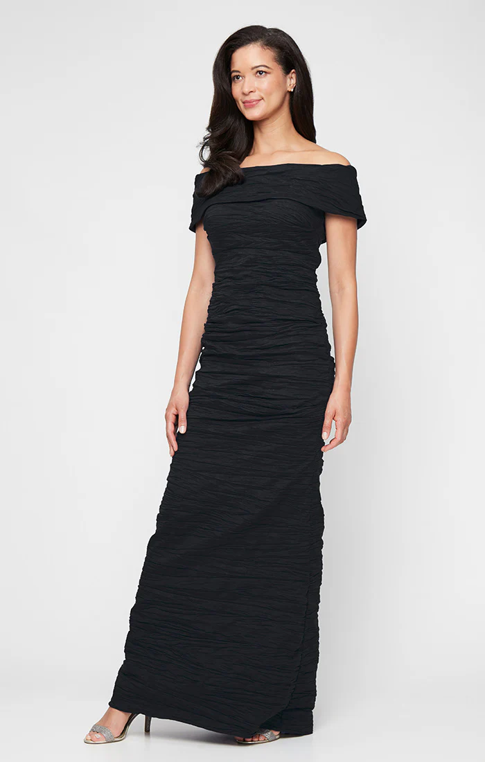Crinkle Stretch Taffeta Off-the-Shoulder Gown - Image 8