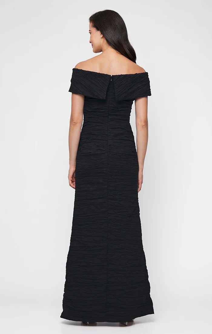 Crinkle Stretch Taffeta Off-the-Shoulder Gown - Image 9