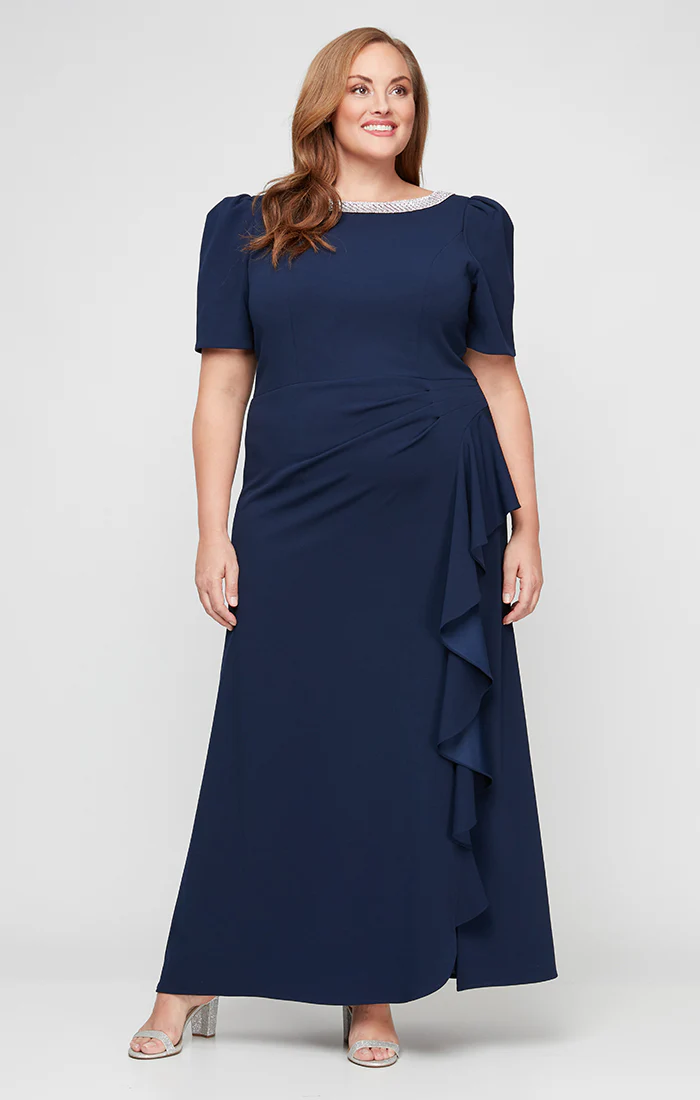 Plus Ashley Stretch Crepe Elbow Sleeve Dress - Image 4