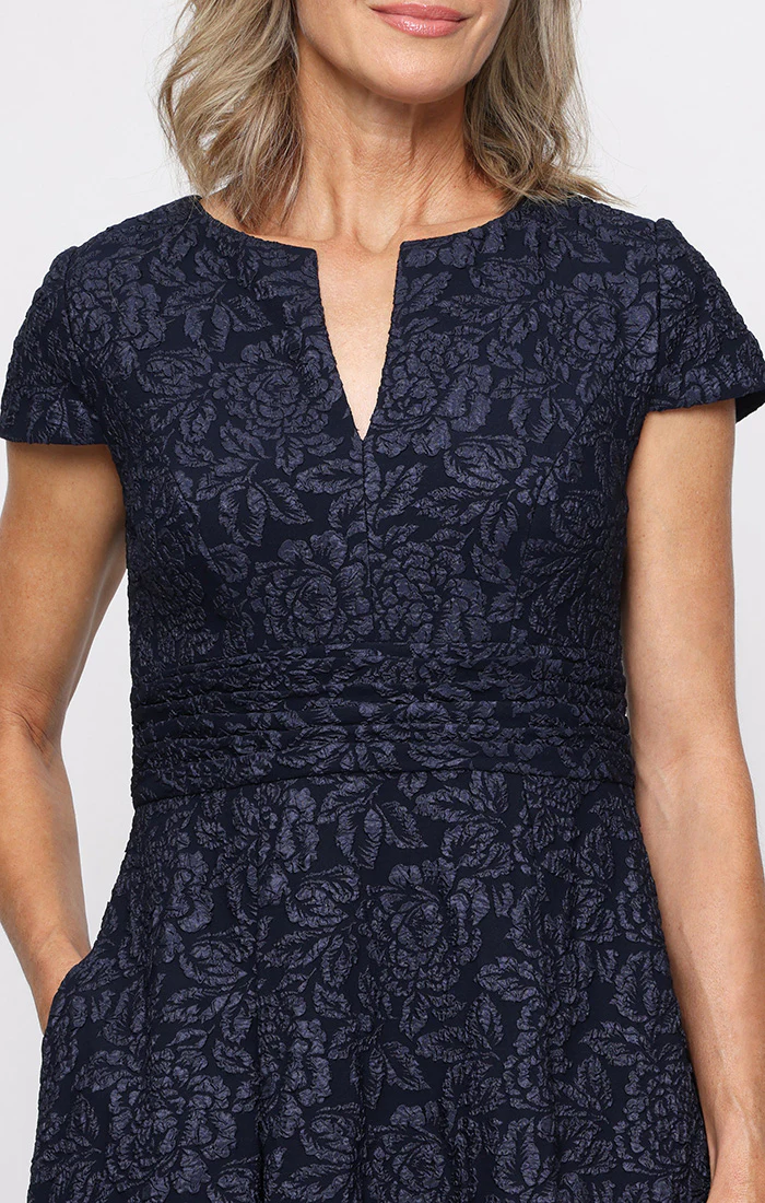 Petite Paulina Embossed Crepe Ballgown - Image 2