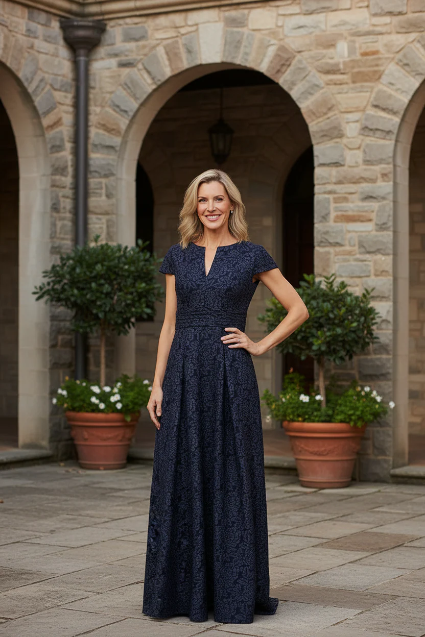Paulina Embossed Crepe Ballgown - Image 4