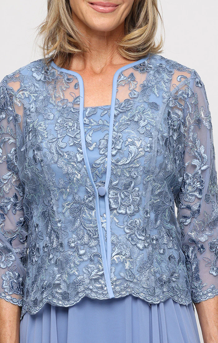 Regular - Long Mock Jacket Dress with Scoop Neckline - Image 2
