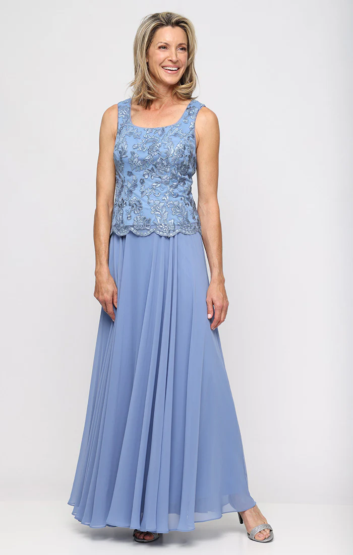 Regular - Long Mock Jacket Dress with Scoop Neckline - Image 3