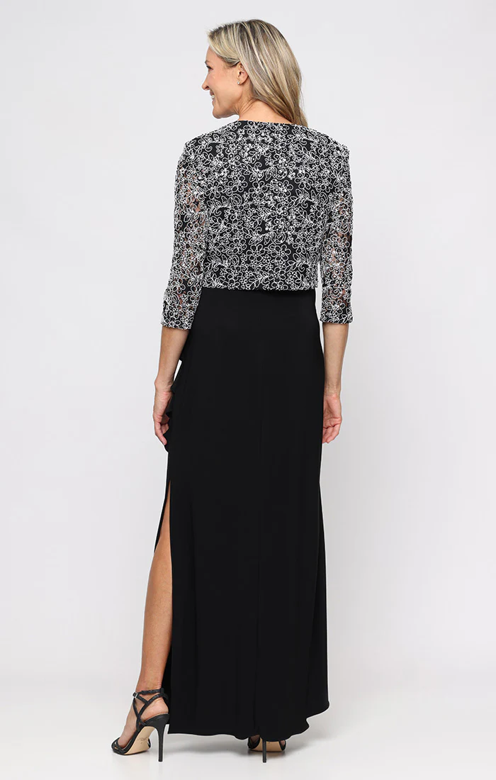 Regular - Empire Waist Corded Lace Dress with Bolero Jacket - Image 3