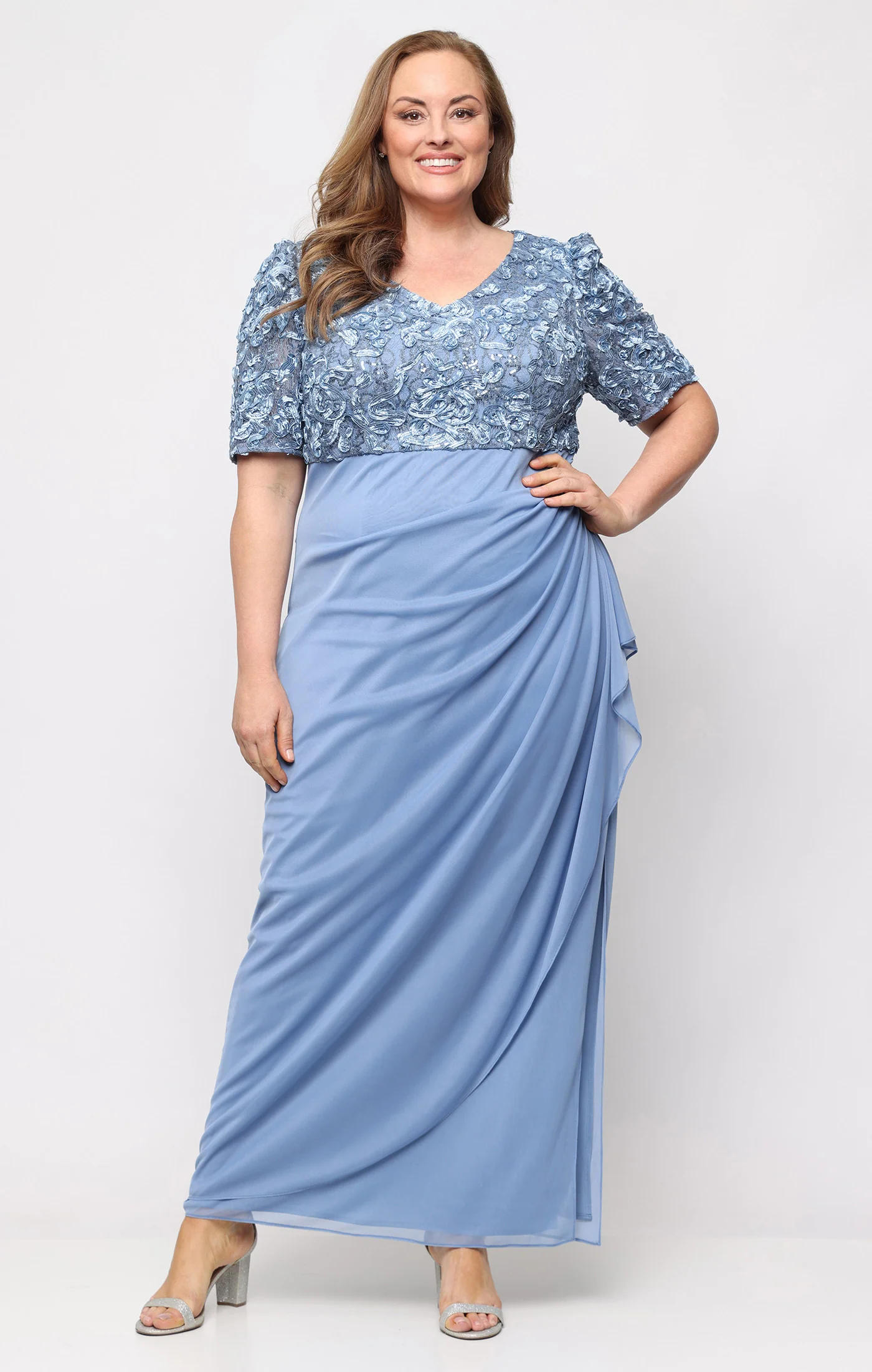 Plus Rebecca Puff Sleeve Detail Dress - Image 12