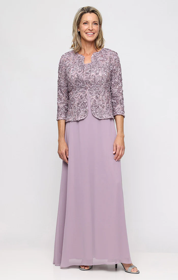 Empire Waist Dress with Soutache Lace Bodice & Jacket - Image 10
