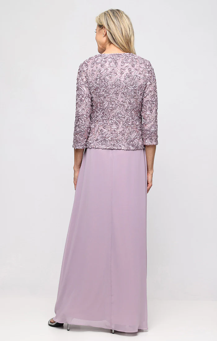 Empire Waist Dress with Soutache Lace Bodice & Jacket - Image 12