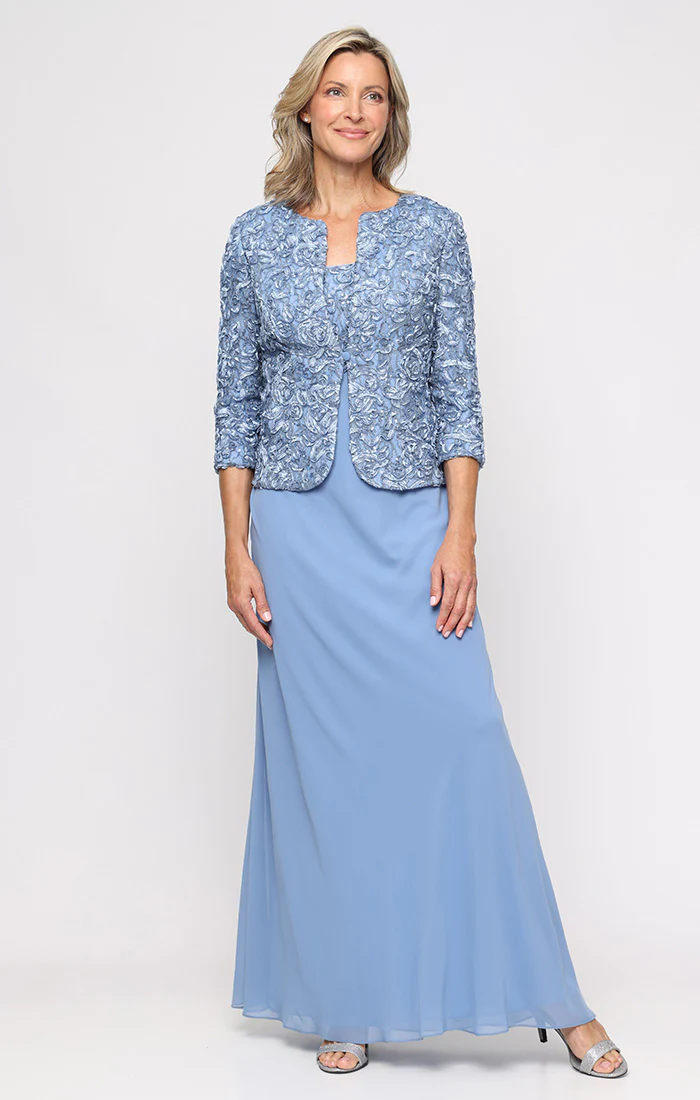 Empire Waist Dress with Soutache Lace Bodice & Jacket - Image 14