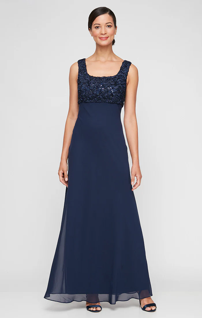 Empire Waist Dress with Soutache Lace Bodice & Jacket - Image 2