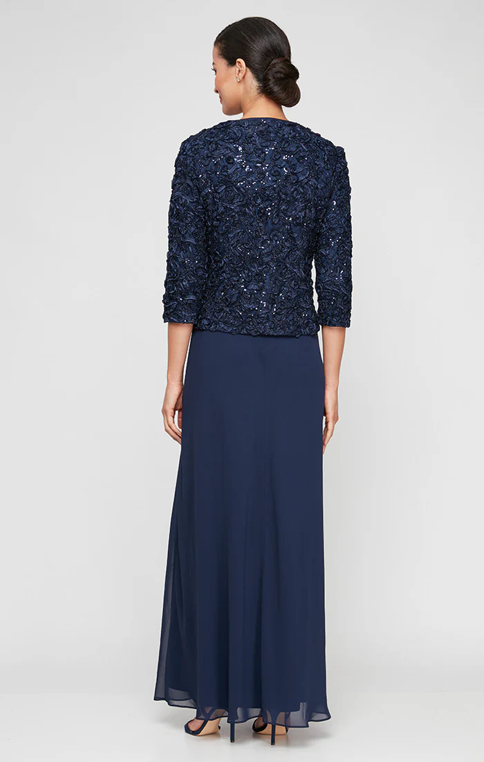 Empire Waist Dress with Soutache Lace Bodice & Jacket - Image 3