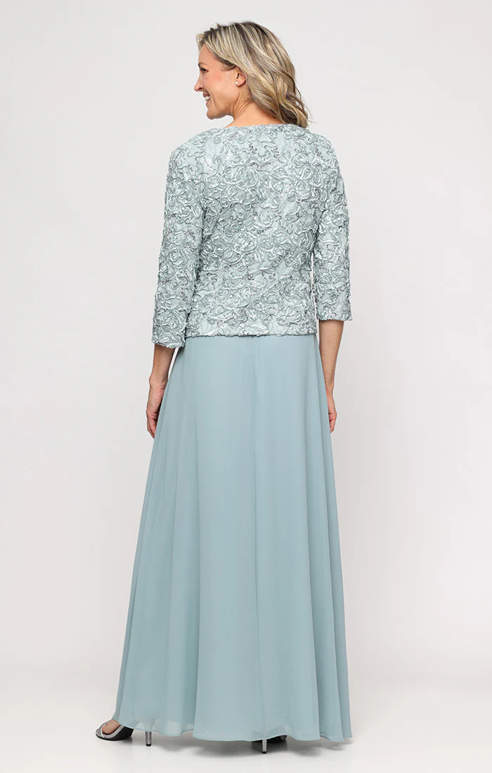 Empire Waist Dress with Soutache Lace Bodice & Jacket - Image 8