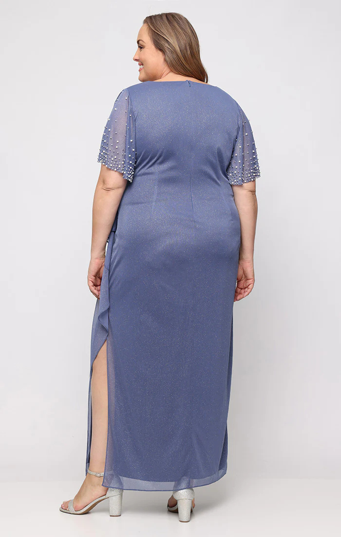 Plus Gracie Empire Waist Glitter Mesh Dress - Image 3