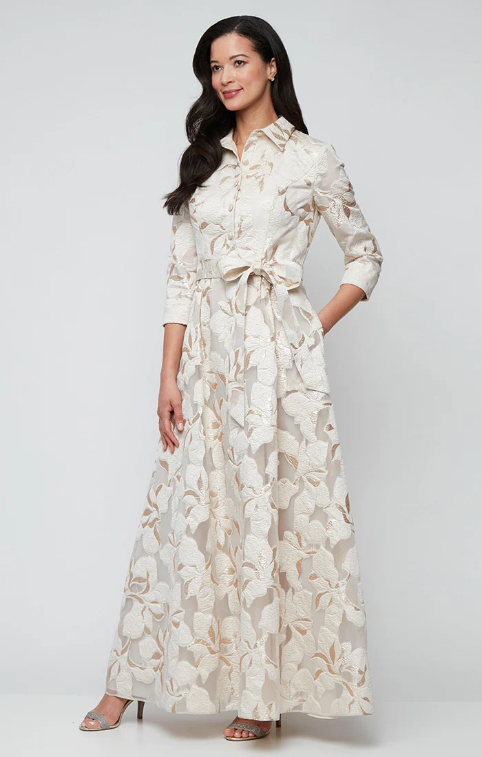 Maeve Button-Front Ballgown